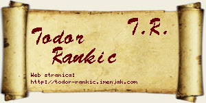 Todor Rankić vizit kartica